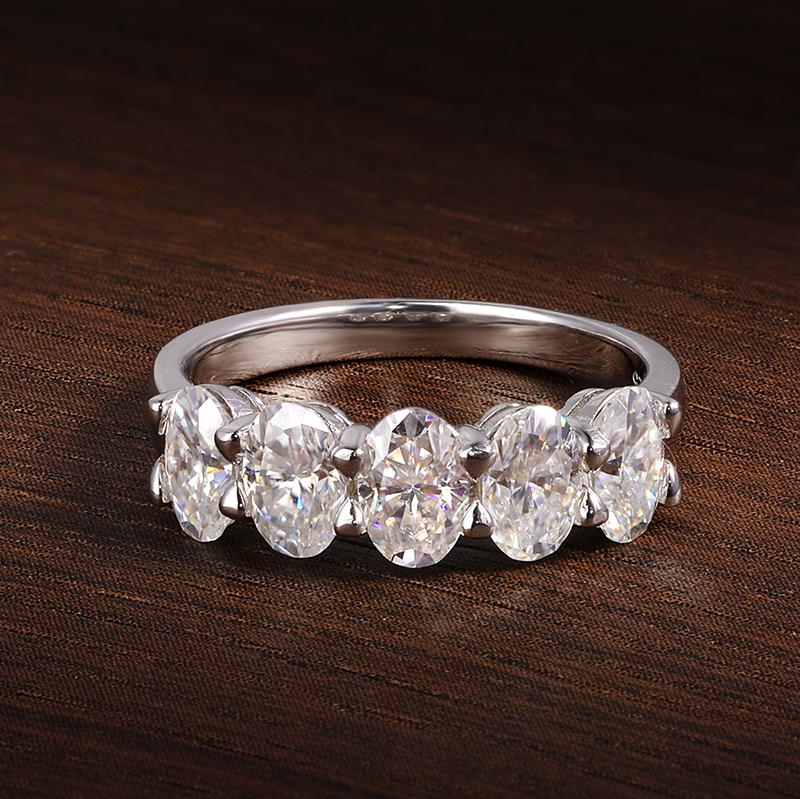 KNOBSPIN D VVS1 4*6mm Oval Moissanite Rings for Women Fine Jewelry Engagement Wedding Eternity Bands with GRA s925 Slive Ring