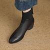 Women's French Knit Sock Boots, 3cm Sole | 2025 Autumn/Winter Martin Chelsea Ankle Leather Boots
