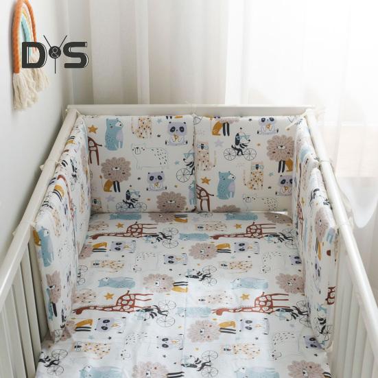 6 шт. противоударный дышащий мягкий чехол для детской кроватки, бампер для детской кроватки, регулируемая моющаяся мягкая подкладка для боковин