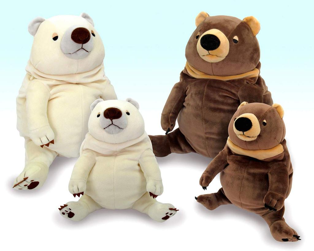 Shinada Global Mochi Series Mochi Bear White (M) 14 X 14 X 22cm Stuffed Animal Bear MOKW-0230W