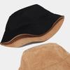Solid Color Fashion Double-sided Four Seasons Fisherman Hat Solid Fisherman Hat Corduroy Sun Hat Reversible Foldable Hats