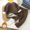 Baby Warmth Set Home Fur Children's Double Fleece Winter Plush Thickened Lamb Velvet Pajamas Pajamas for Boys Girls