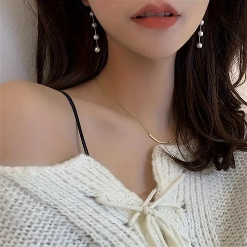 Элегантные серьги-подвески из искусственного жемчуга для женщин, серьги в минималистском стиле, идеально подходящие для повседневной носки и вечеринок, повседневных свиданий, ювелирных изделий