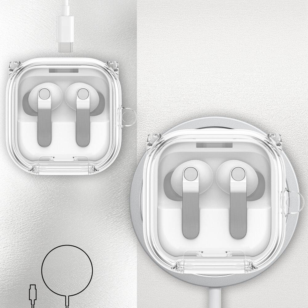 KEYSION Прозрачный HD Чехол для Наушников Samsung Galaxy Buds 4 4 Pro Жесткий Поликарбонатный Ударопрочный Чехол для Наушников С Крючком-Подставкой для Телефона