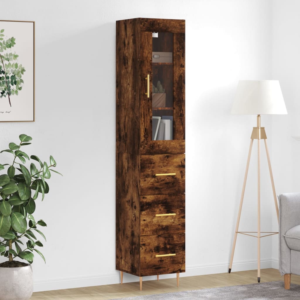 Highboard Smoked Oak 34.5 x 34 x 180 cm Particleboard