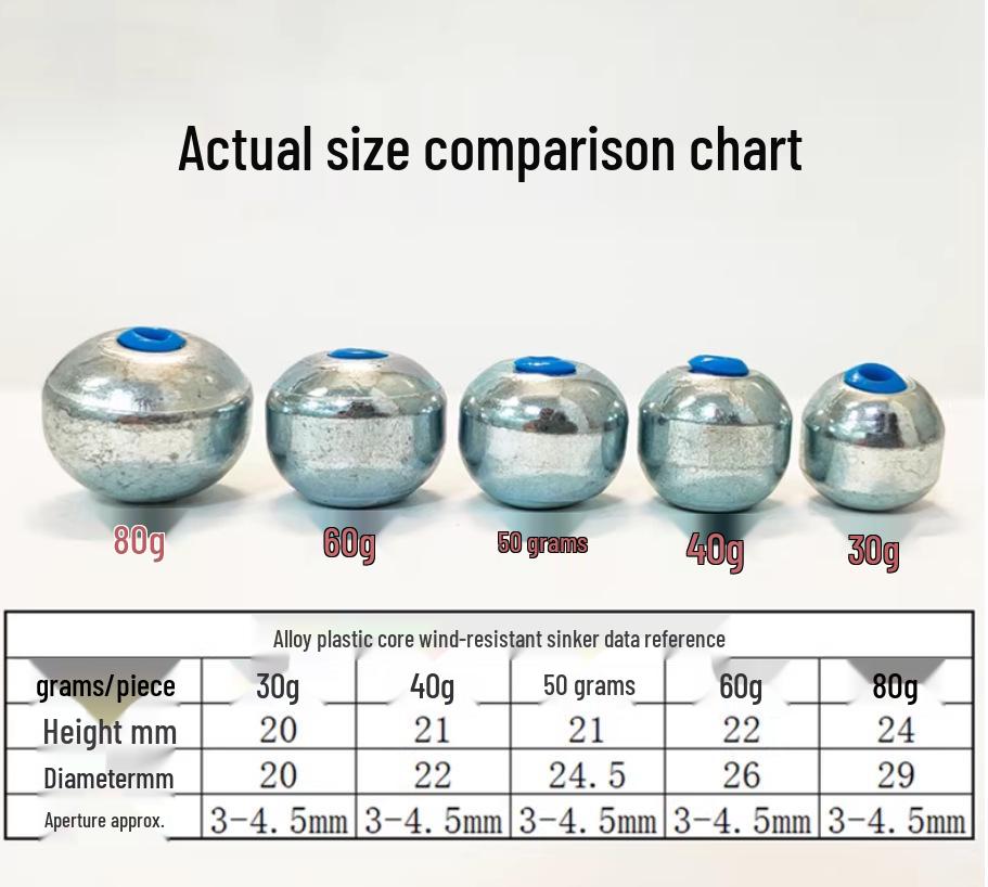 Полый свинцовый грузило с керамическим кольцом в форме бусины - Ветрозащитные аксессуары для ловли толстолобика