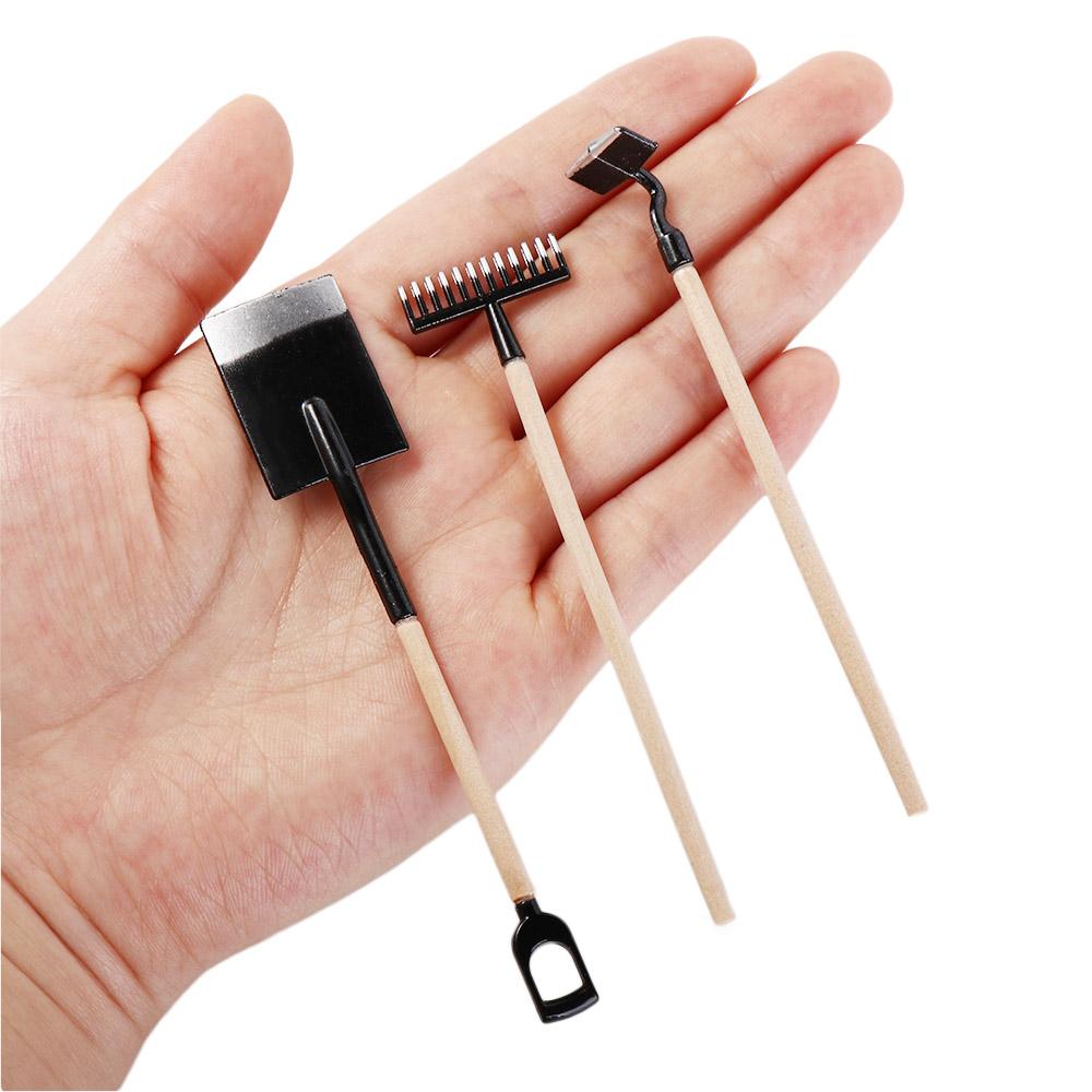 Play Farming Tools Dollhouse Miniature Shovel Hoe and Pitchfork Simulation Shovel Farming Tools