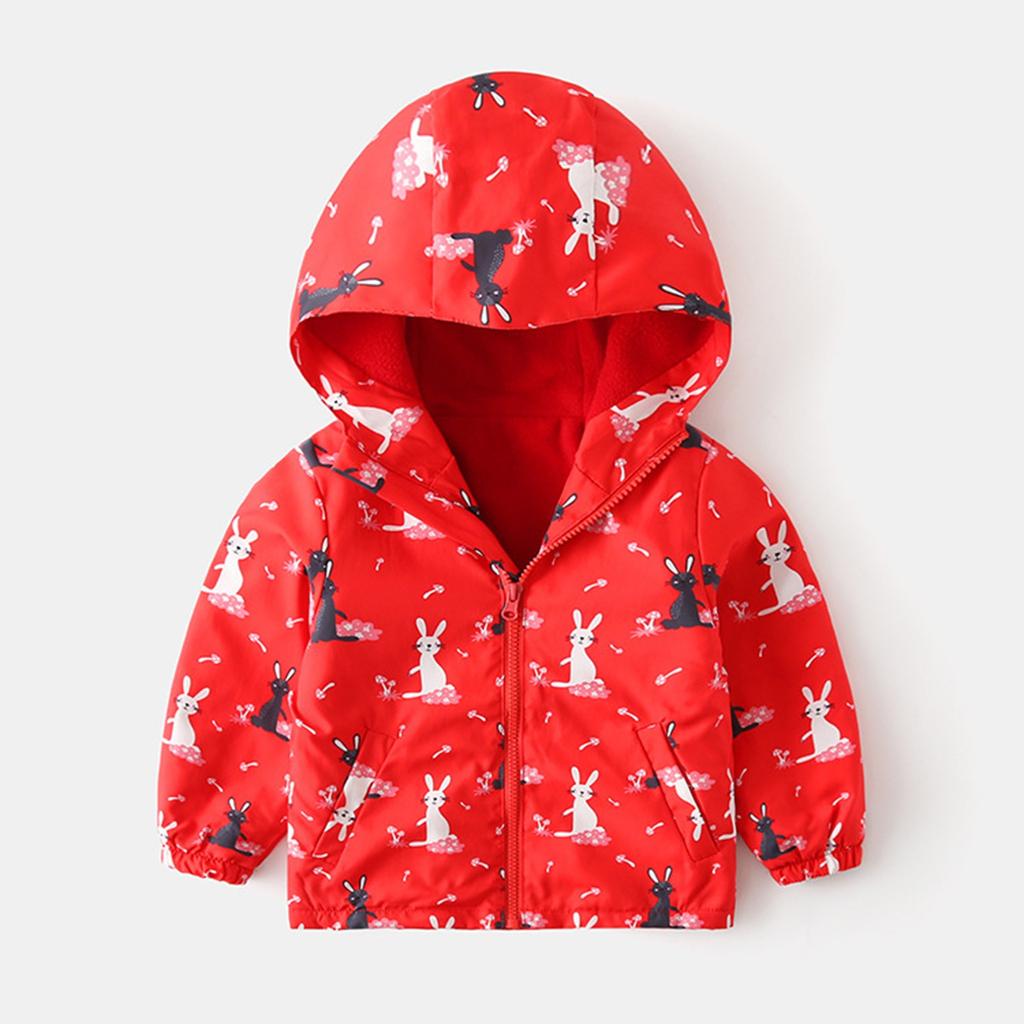 Детские пальто для девочек и мальчиков, ветровка, куртка с капюшоном, детское флисовое водонепроницаемое теплое пальто с милым принтом, верхняя одежда