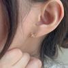 Youngglow 14k Ribbon Cubic Piercing Earrings