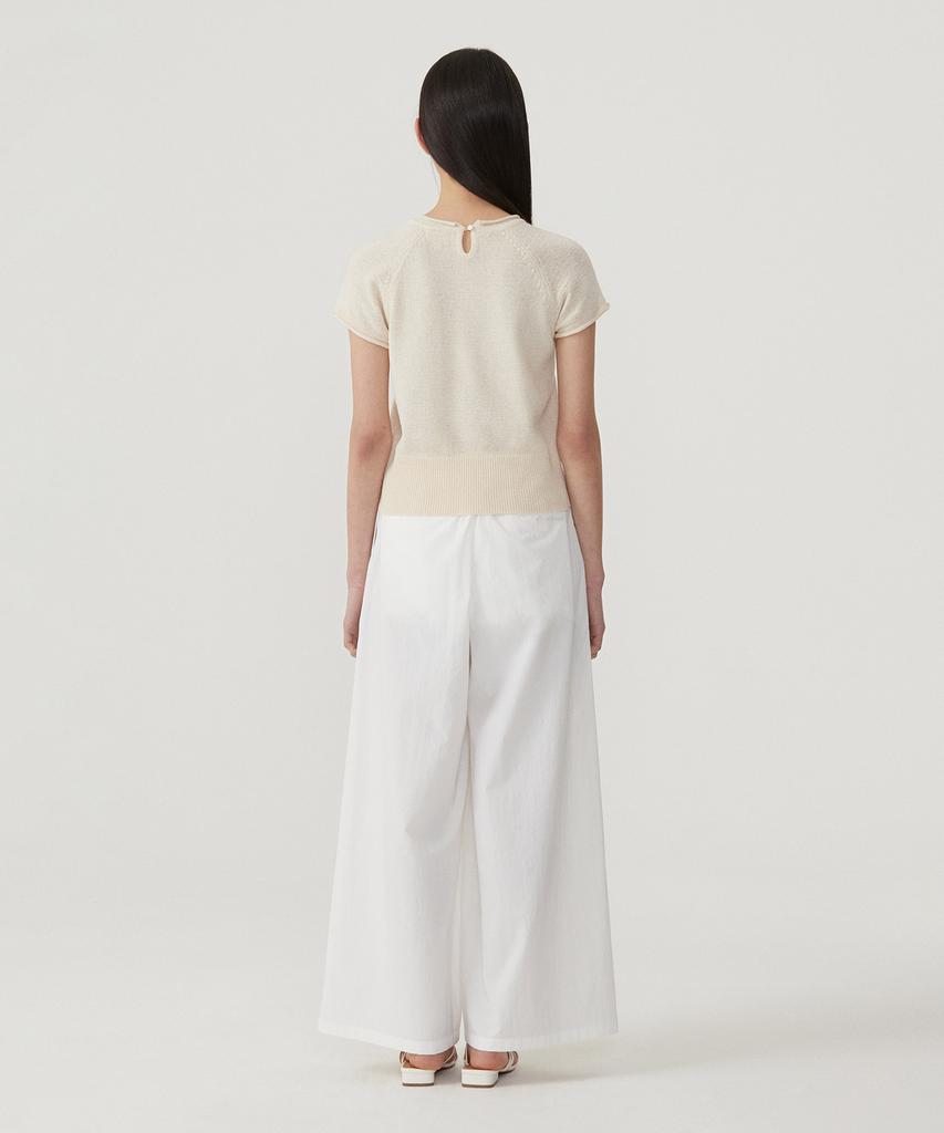 COVERNAT WOMAN Boucle Raglan Half Knit Ivory