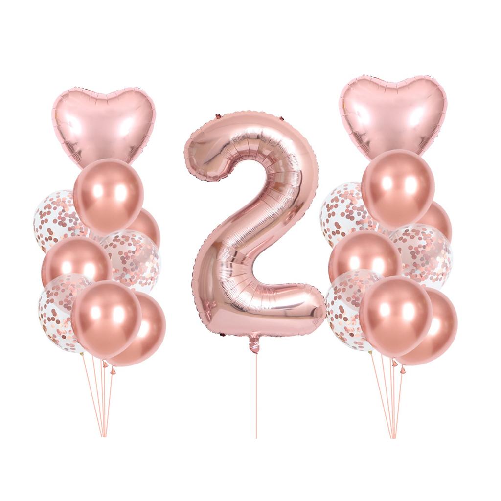 Набор воздушных шаров из фольги розового золота номер 1, 2, 3, 4, 5, воздушный шар с днем ​​рождения, украшения для первого дня рождения, детский душ