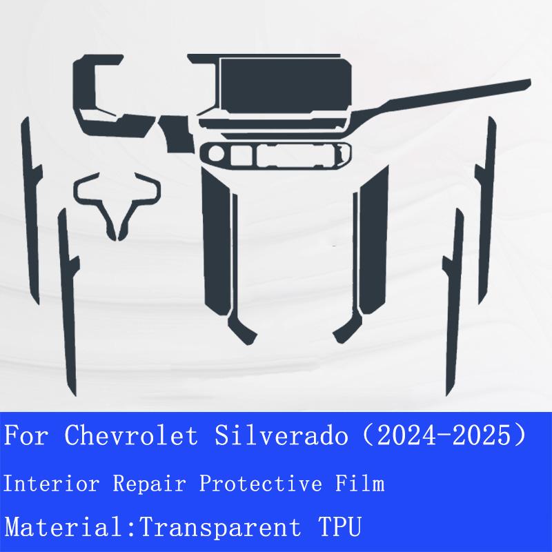 Для Chevrolet Silverado 2024 2025 Автомобильный салон Панель приборов Навигация TPU trcument Защитная Прозрачный состояние Аксессуары