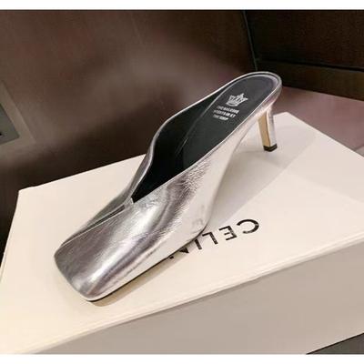 Модные туфли-лодочки на высоком каблуке, женская обувь для женщин, мюли, шлепанцы, новинка, повседневные шлепанцы, летние, для улицы, лаконичные женские сандалии