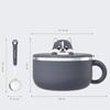 1200ml Noodle Bowl 304 Stainless Steel Bowls with Spoon Cute Large Capacity Fruit Salad Soup Rice Food Container Tableware Gifts