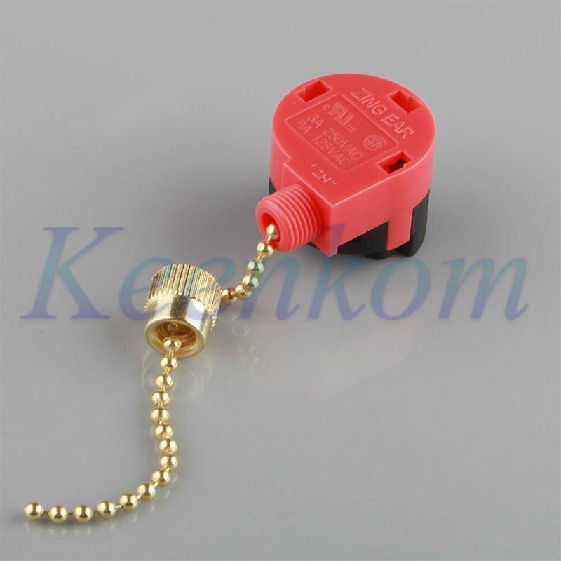 Zing Ear ZE-268S1 Switch brass finish 4 Wire 3-speed Pull Chain Ceiling Fan Switch