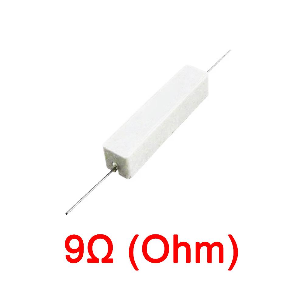 10PCS Wirewound Ceramic Cement Power Resistor Fixed Horizontal 20W Watt 0.1ohm - 100Kohm Vertical Axial Lead Resistance 5% 0.1/0.22/0.47/100/1K R Ohm