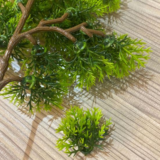1 Branch Artificial Plant Fresh-keeping Vivid UV-resistant Flower Arrangement Fake Pine Stem for Courtyard