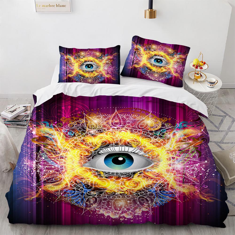 Big Eye Duvet Cover Cover Colourful Painting Art Comforter Cover King Queen Size for Teens Adults Kids Polyester Bedding Set