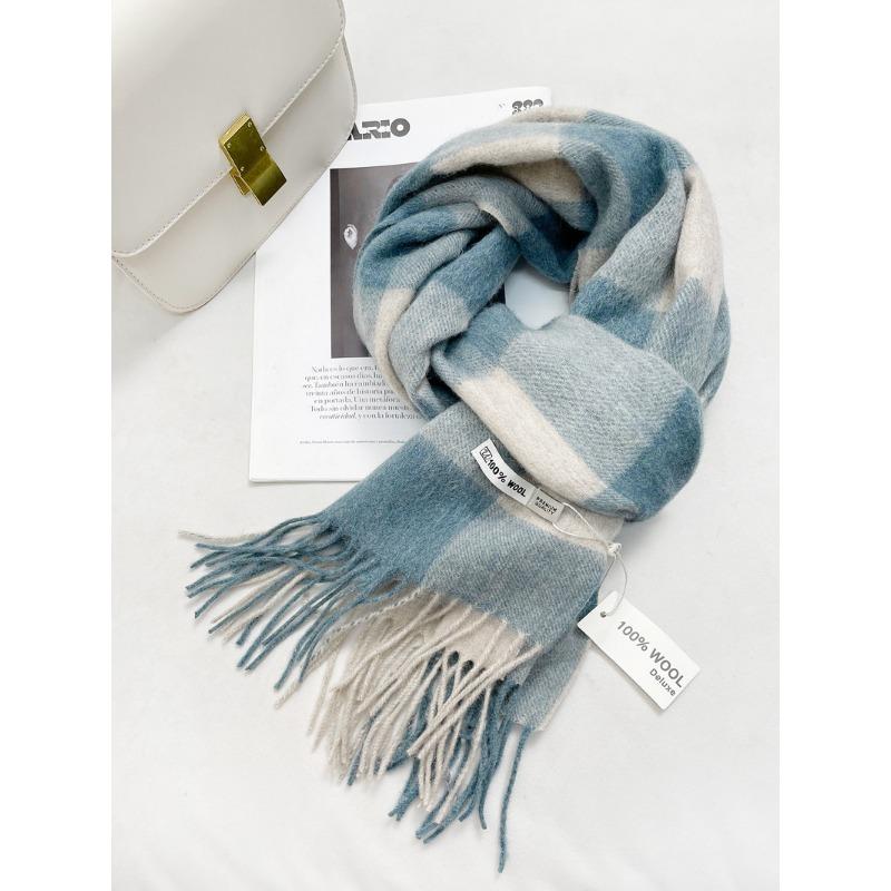 Hot Sale Small Wool Scarf Women's Winter Chessboard Versatile Shawl Warm Scarf Scarf Couple