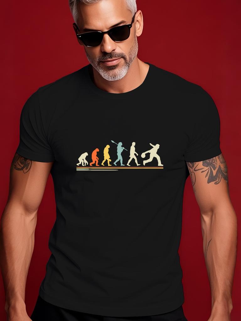 Summer Graphic Tshirt with Evolution Silhouette Design - ...