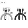1-4Pcs 3 In 1 USB Charger Fast Charging Cable Type C Micro IOS Multi Charger Cable for iPhone Huawei Samsung Nylon Braided Cord