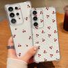 Чехол с рисунком маленькой вишни для Samsung Galaxy S26 S25 S24 S23 Ultra S22 S26 Plus S21 S24 S25 FE Прозрачный противоударный TPU чехол