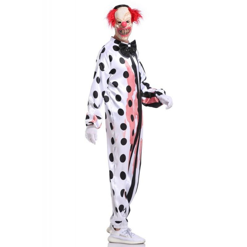 Gruesome Bloodied Clown Costume Stylish Polyester Blend For Themed Parties