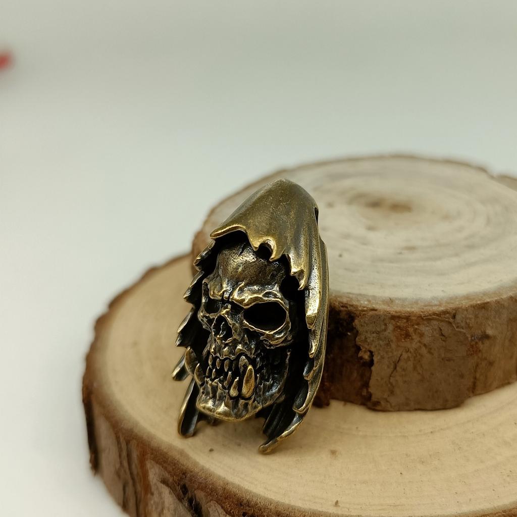 Brass Rogue Orc Head Knife Beads Lanyard Pendants Jewelry Outdoor EDC Hangings DIY Paracord Keychains Accessories