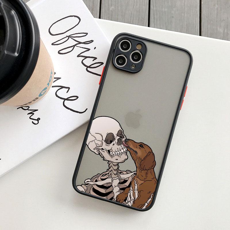 Роскошный Забавный Милый Чехол-Скелет Череп Кошка для iPhone X XS XR 16 15 14 13 12 11 Pro Max SE2 7 8 Plus Ударопрочная Задняя Крышка Funda