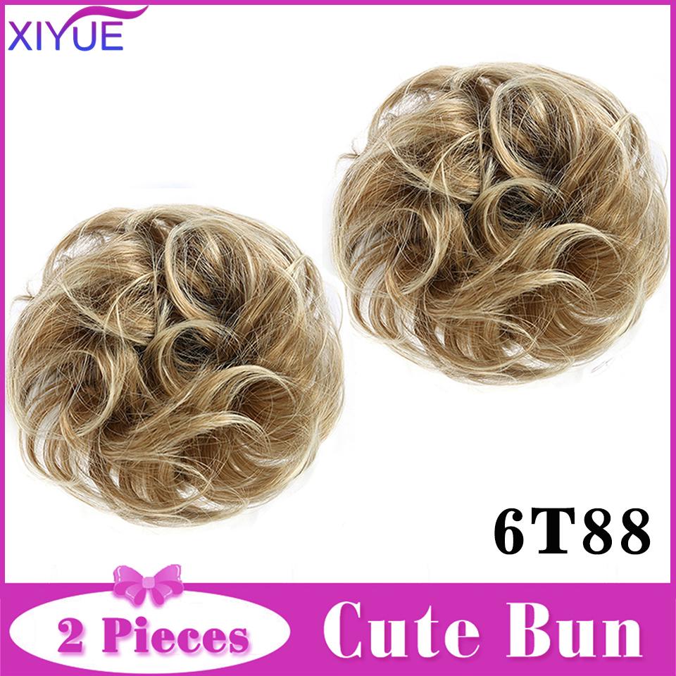 2 шт., грязный пучок для волос, заколка для наращивания волос, вьющиеся волосы, пончик, искусственные волосы, шиньон, синтетические волосы, грязный шиньон для женщин, свадьба