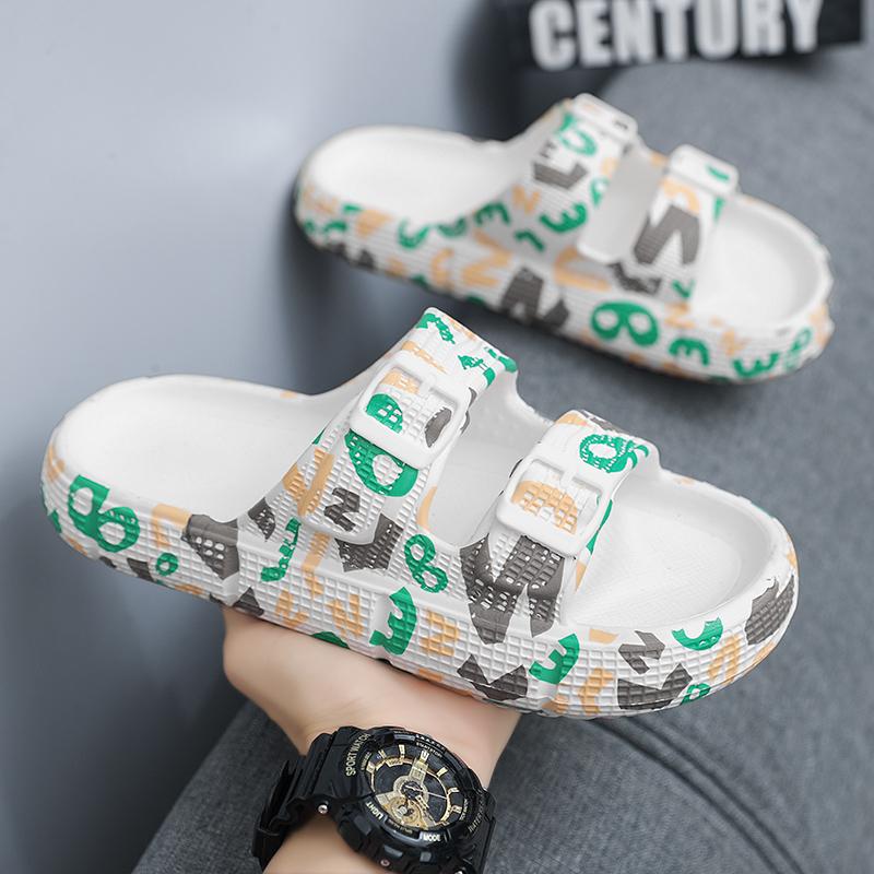 Летние мужские тапочки уличные мужские сандалии легкие мужские пляжные туфли мягкая подошва домашние тапочки для помещений нескользящие шлепанцы для ванной