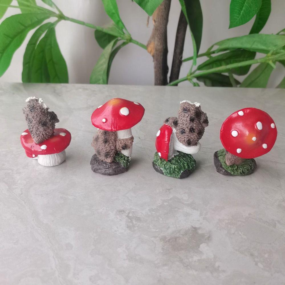 Креативная статуя животного, водонепроницаемая миниатюрная статуэтка, скульптура, сова, гриб, украшение для улицы