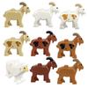 Building Blocks Animals Goat Sheep Poultry Cattle Fowl Chick Farm Domestic Goose Bird Accessories Kids Toys Gift Natural 5pcs
