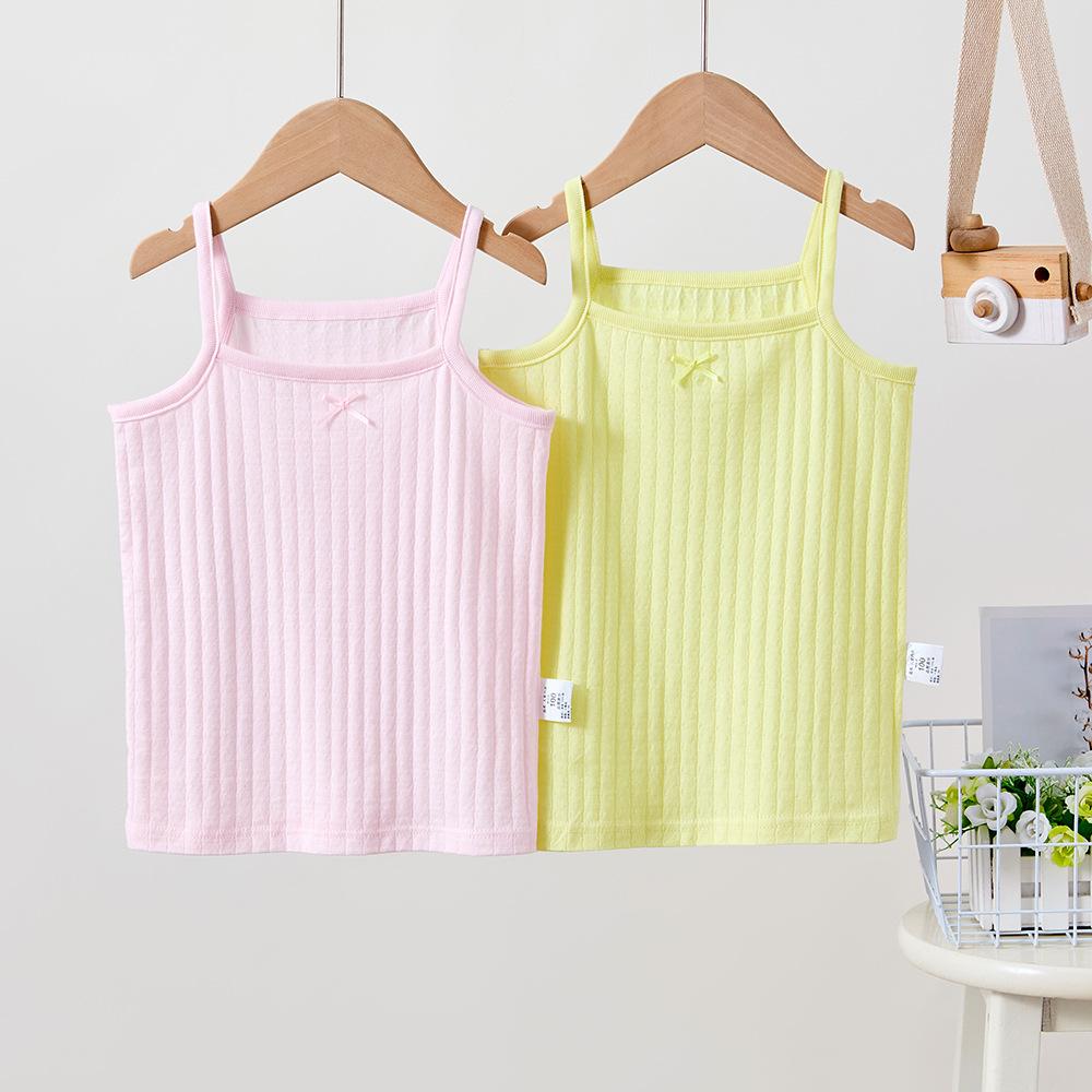 2 шт. Девочки Майка 2-12 лет Белый Базовый топ-майка для девочек Спортивные топы Набор трусов для девочек