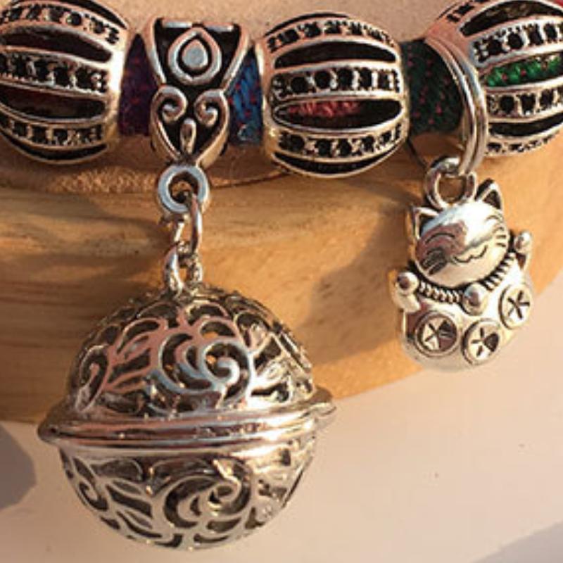 Радужный хлопковый ошейник для домашних животных Fortune Cat, медный колокольчик с регулируемой цепочкой, ошейник в этническом стиле, плютус, котенок, щенок