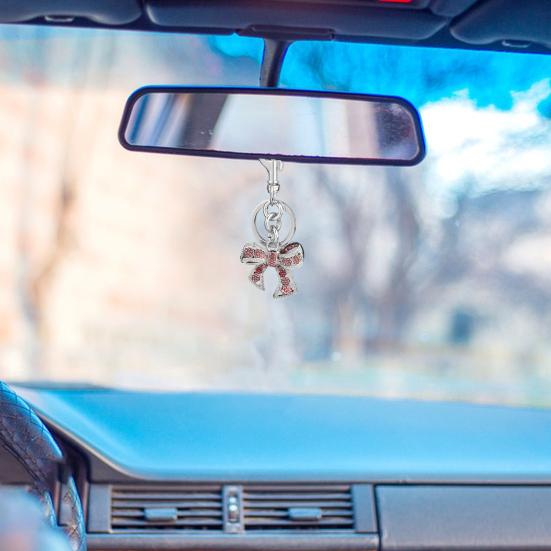 Брелок с бантом из стразов, блестящий шарм для сумки, шарм для сумки, брелок с бантом и кольцом для ключей для сумок, рюкзаков, женский подарок