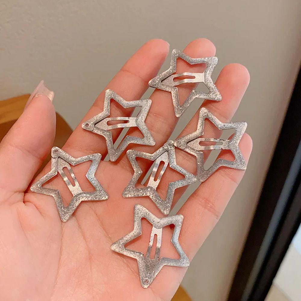 6 шт./набор Милые цвета Детские заколки для волос для девочек Блестящие звезды Женские заколки для волос Новые Детские Сладкие заколки