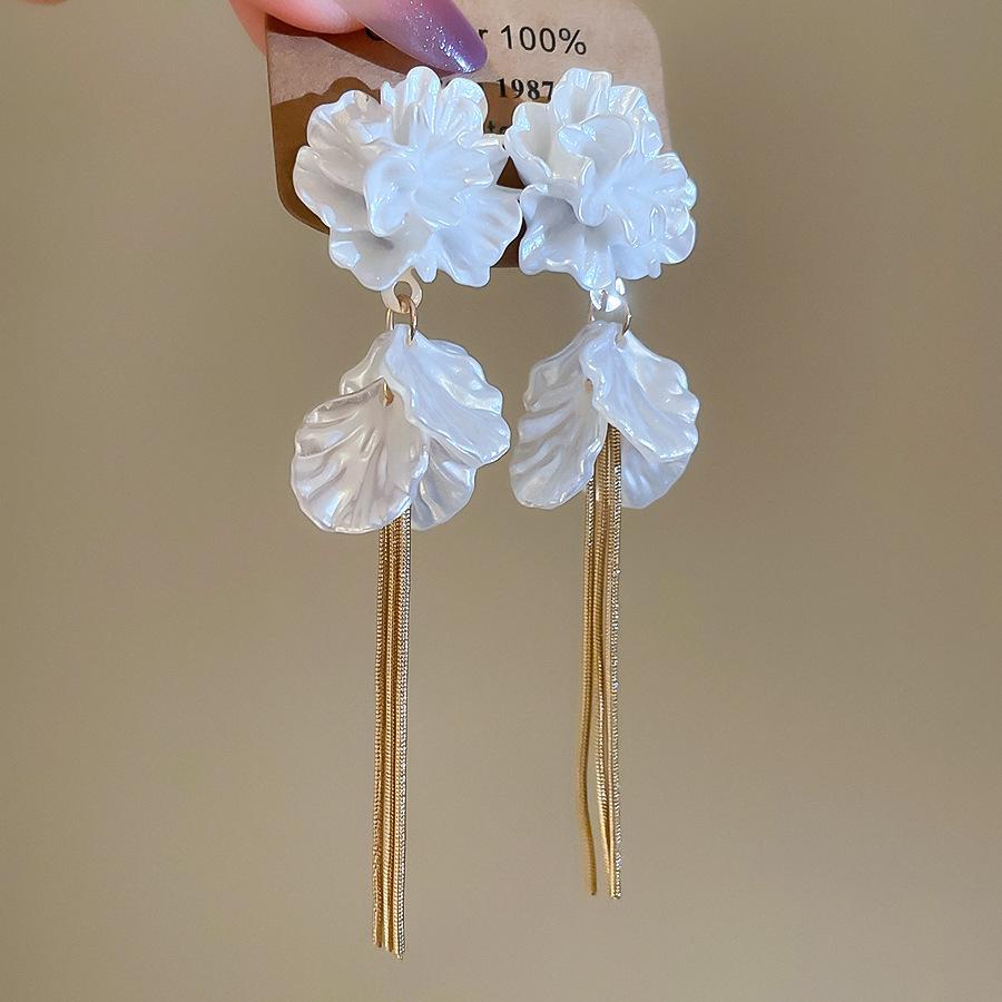 Роскошные серьги-кисточки с красными цветами: Стильные, Дорогие, Акцентные Серьги-Гвоздики для Женщин