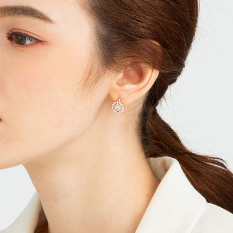 Серьги-гвоздики 14K с фианитом от ELLE Jewelry (Золотая булавка) ELGPEE270