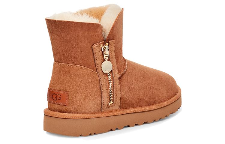 Женские кроссовки UGG Bailey Zip Mini Ретро с флисовой подкладкой Коричневые Женские