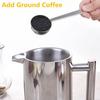 1000ml Stainless Steel 304 Double Layer French Presse Coffee Pot Larger Capacity Manual Cafe's Maker