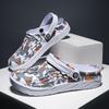 Мужские пляжные кроксы Crocs с граффити для улицы: Большие, нескользящие, дышащие летние сандалии