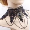Steampunk Gothic Necklace Vintage Tassel Punk Retro Necklace Black Lace Choker  Jewelry Gift