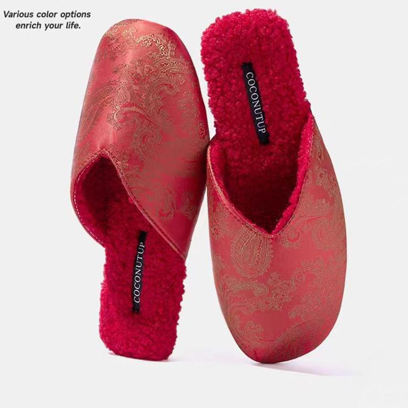 Модные туфли на плоской подошве женские тапочки с принтом из меха модные мюли обувь зимние новые шлепанцы 2025 тренд новые сандалии с открытой пяткой Mujer Zapatos