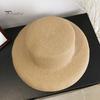 Women Summer Sun Hat Flat Top Large Brim Sun Protection Hat Solid Color Lightweight Straw Hat Beach Vacation Hat