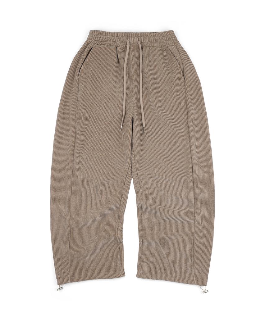 EASY NO EASY Curved Corduroy Pants - Beige