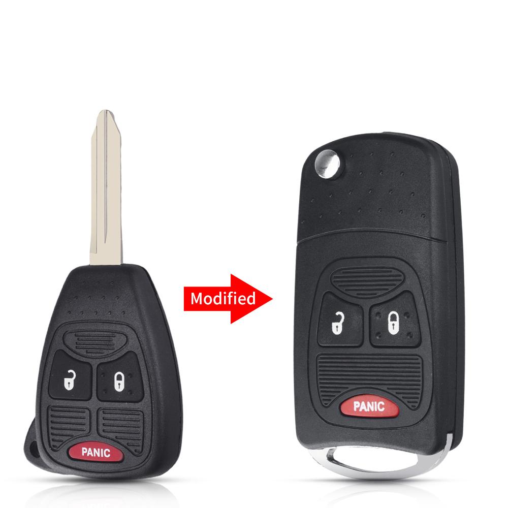 Модифицированный корпус выкидного ключа Dandkey для Chrysler 300C Jeep Dodge Compass Wrangler Patriot Брелок 2/3/4 Кнопки Чехол для дистанционного ключа автомобиля