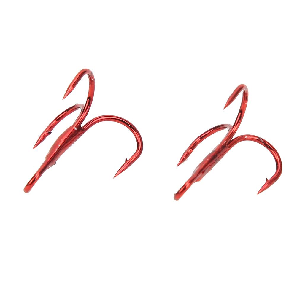 100 шт. Красные тройные крючки Высокоуглеродистая сталь Рыболовный крючок Крючок Рыболовные аксессуары 10#