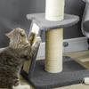 Cat Tree Tower With Scratching Posts Pad Bed Toy Ball Dark Grey