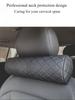Universal Car Seat Neck Pillow Headrest Leather Memory Neck Cushion Pillow Neck Silk Cotton Vertebral Auto Travel Accessories